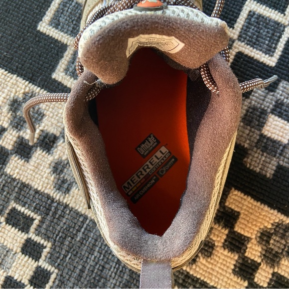 Merrell Waterproof Rugged, All Terrain Hiking Shoes in Gray + Dusty Olive - Picture 9 of 13